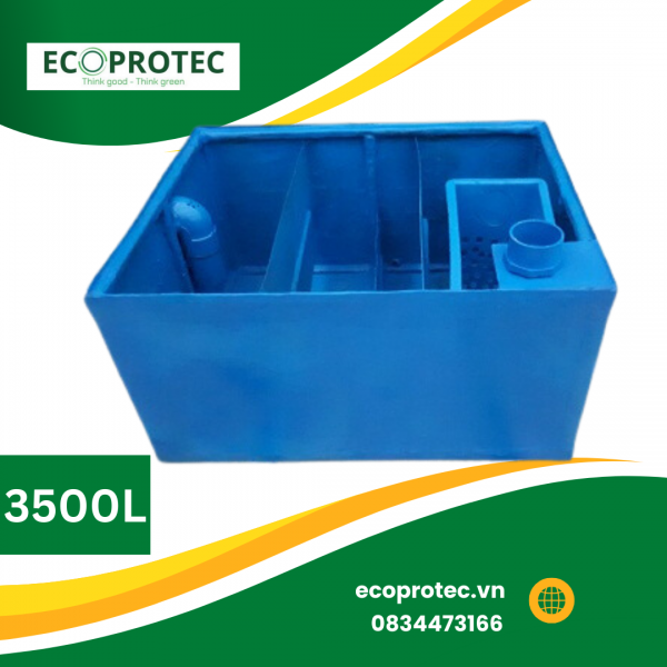 bể tách dầu mỡ công nghiệp 3500l