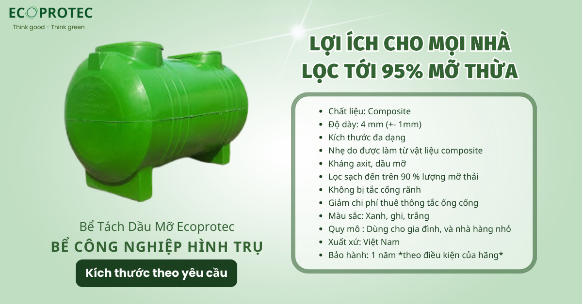 bể tách dầu mỡ công nghiệp composite