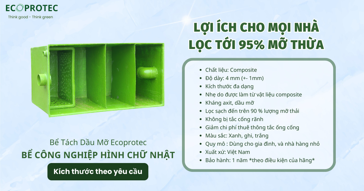 bể tách dầu mỡ công nghiệp composite