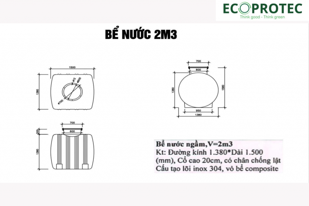 Bể nước ngầm composite cho công trình