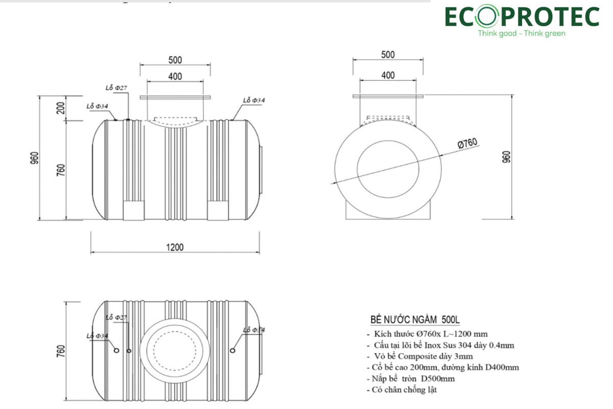 Bể nước ngầm composite cho công trình